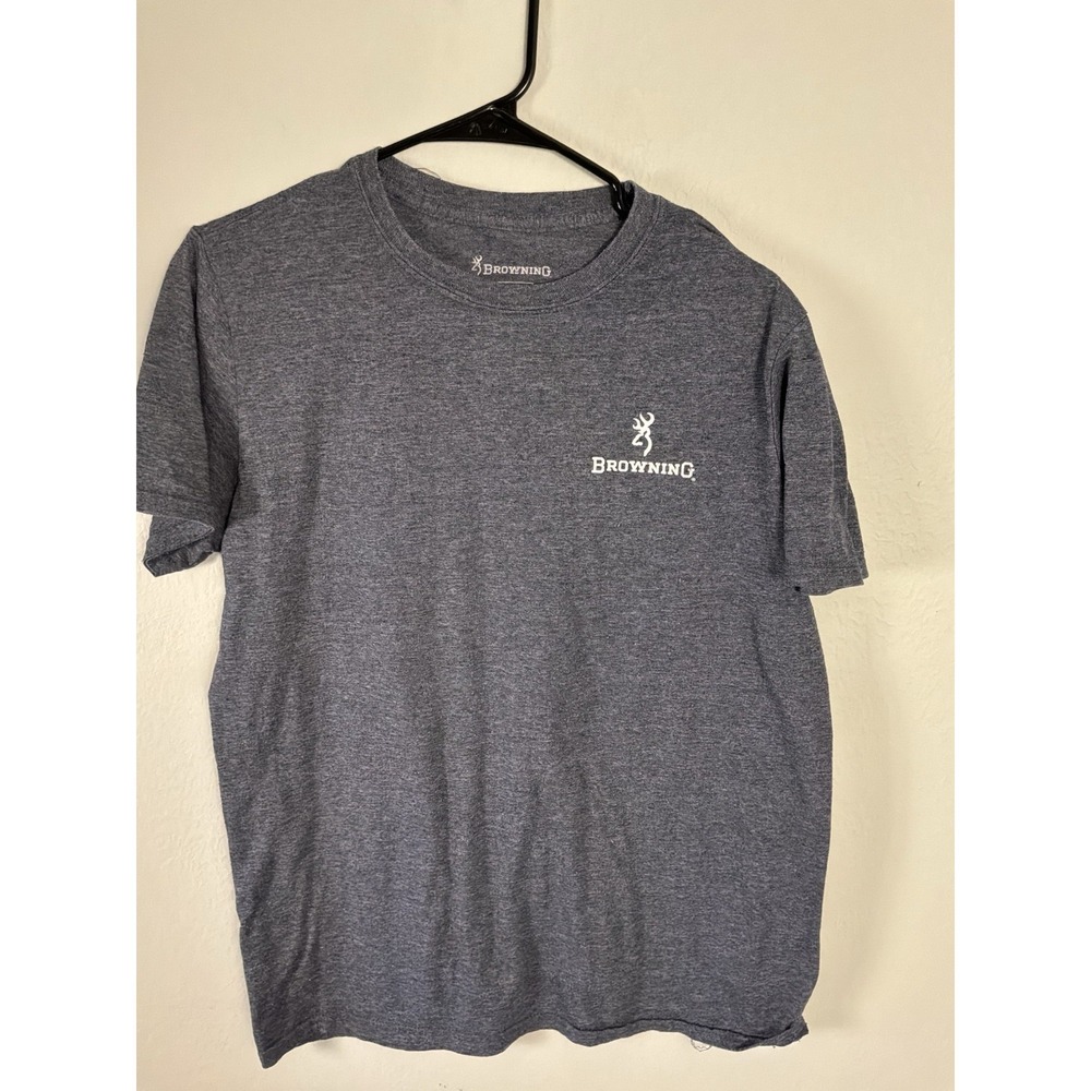Browning Firearms T Shirt Mens M Gray Short Sleeve Flag logo